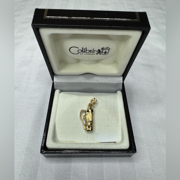 Vintage Colibri Of London 18k Gold Golf Bag Pin - Picture 2 of 3